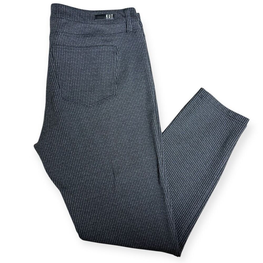 KUT FROM THE KLOTH Donna Ankle Skinny Black/Grey Houndstooth Pants | Size 16
